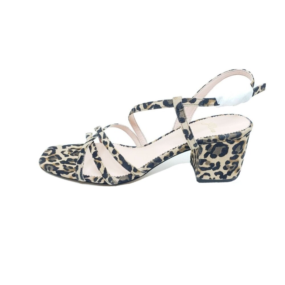 J. Crew Odette Leopard Print Block Heel Sandals Strappy Womens Size US 8.5